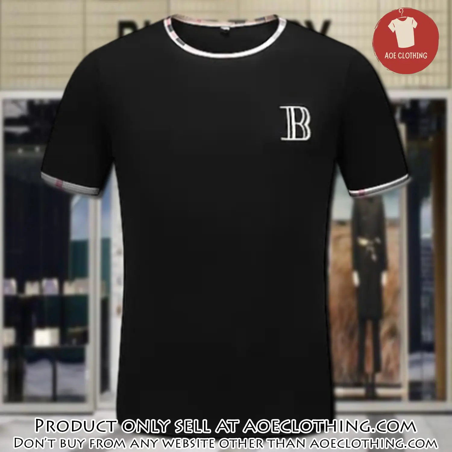 Burberry black luxury brand unisex tshirt outfit for men women aoe1747053